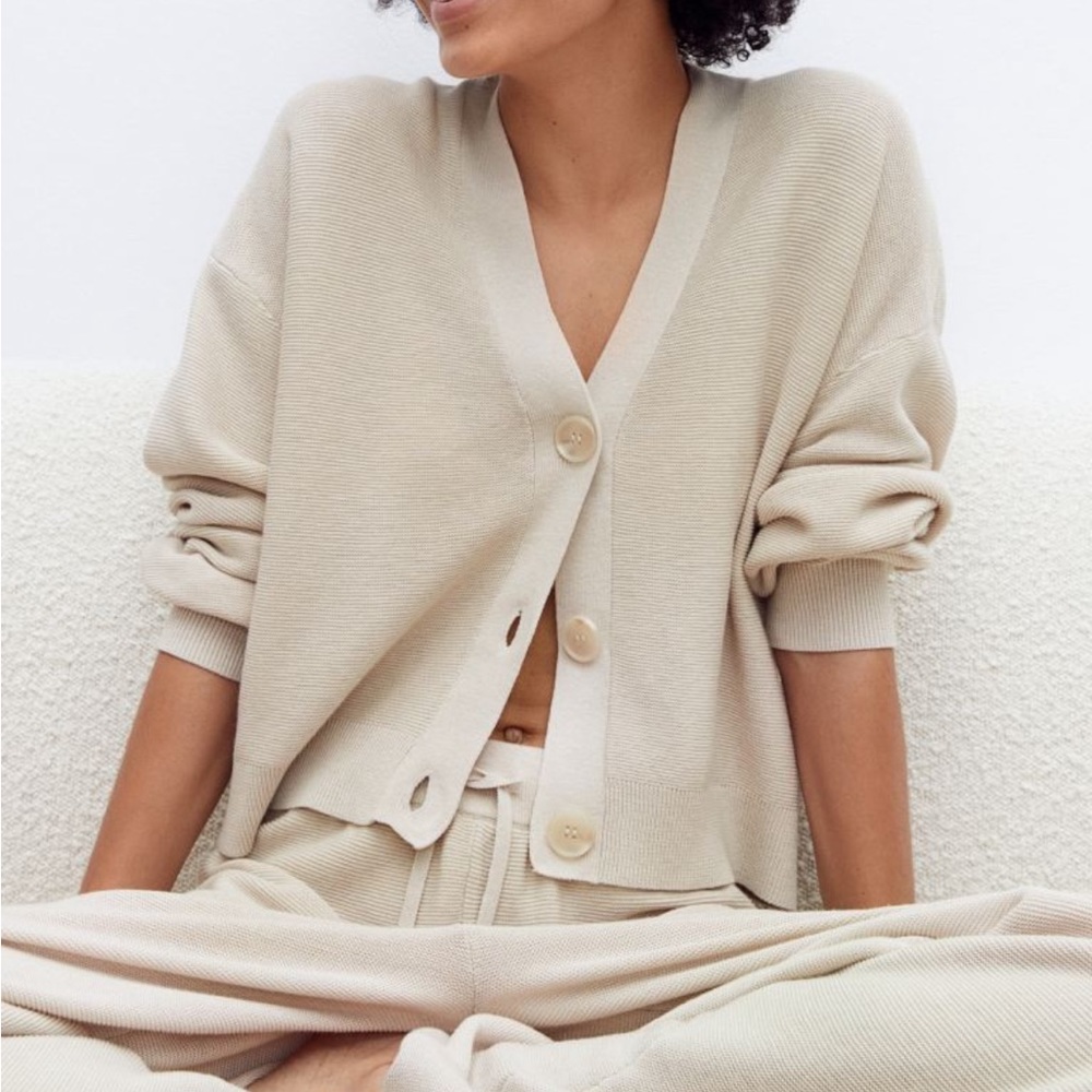 H&M Garder-Stitched Knit Cardigan